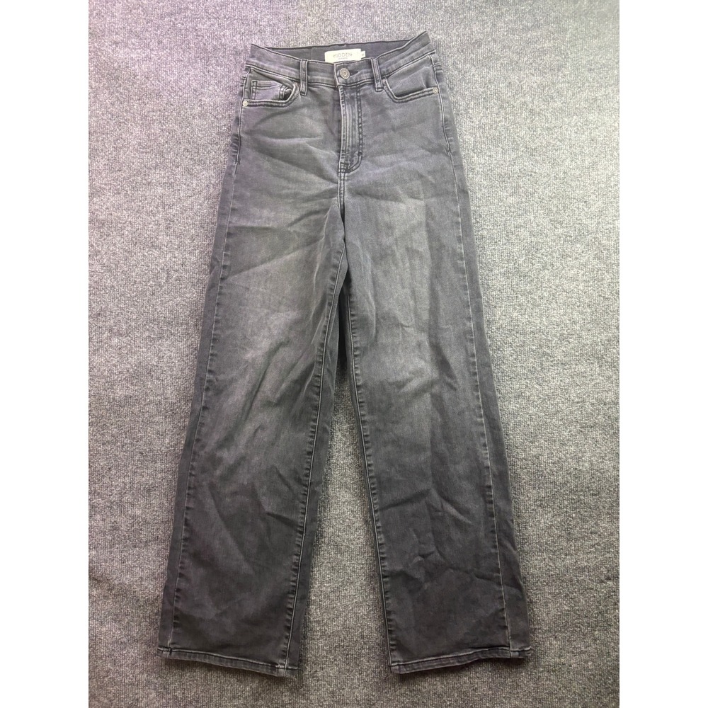 Hidden Jeans‎ Wide Leg Jeans Womens 26 Black High Rise Faded Denim HD9103D-BLKR